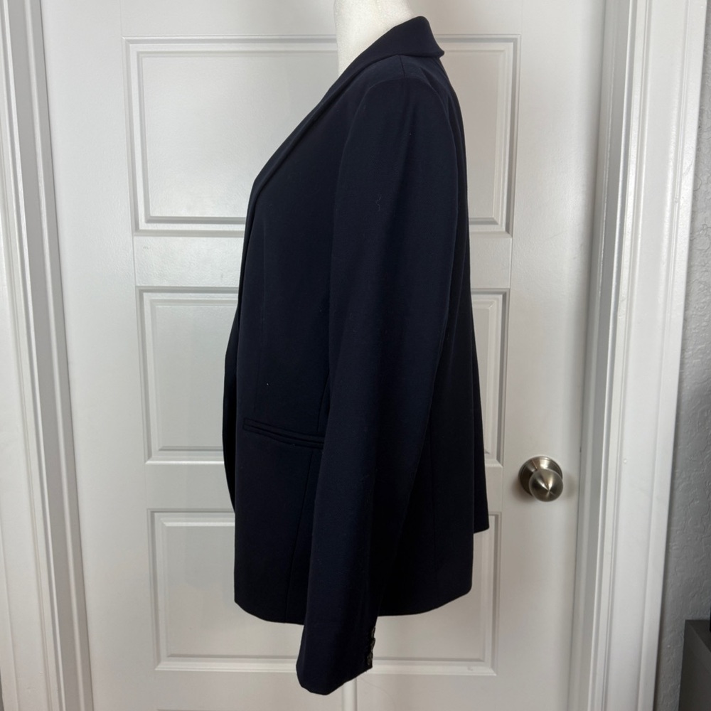 J. Crew Women’s Parke Navy Blue wool one-button blazer size 14 - Picture 4 of 10